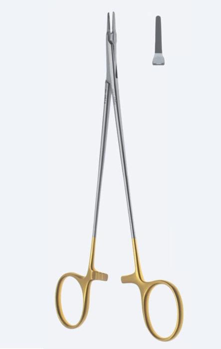 Голкотримачі "Ryder", "Power TC", прямі, для ниток 5/0 ˃, ширина кінчика 1,8 мм, насічка 0,3, довжина 265 мм. Бренд - Asanus Medizintechnik Gmb, Німеччина